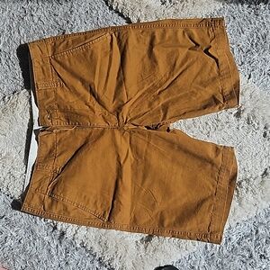 Old Navy Men’s Lived-In Straight Shorts, Dark Khaki, 9-inch Inseam, Size 33